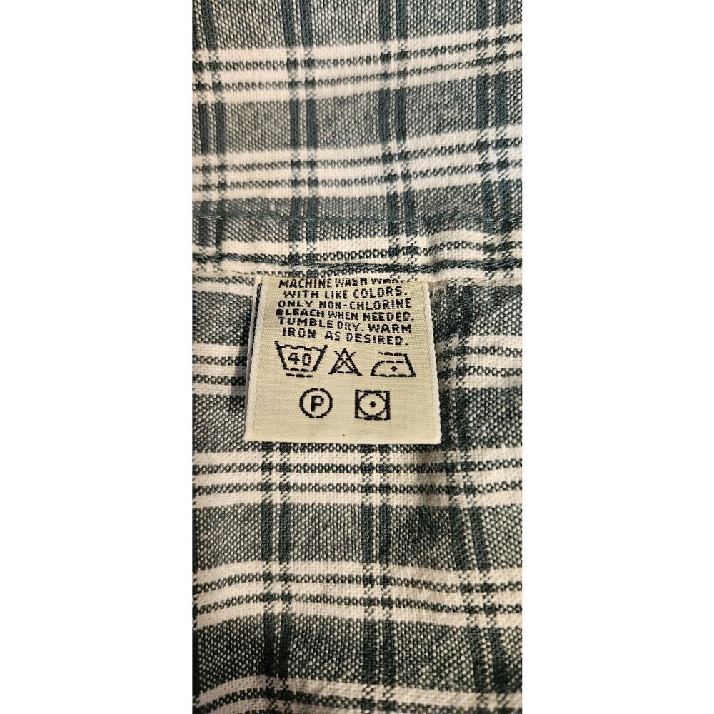 Eddie Bauer Mens XL Green White Plaid Button Down Shirt Button Down Collar - Picture 9 of 9